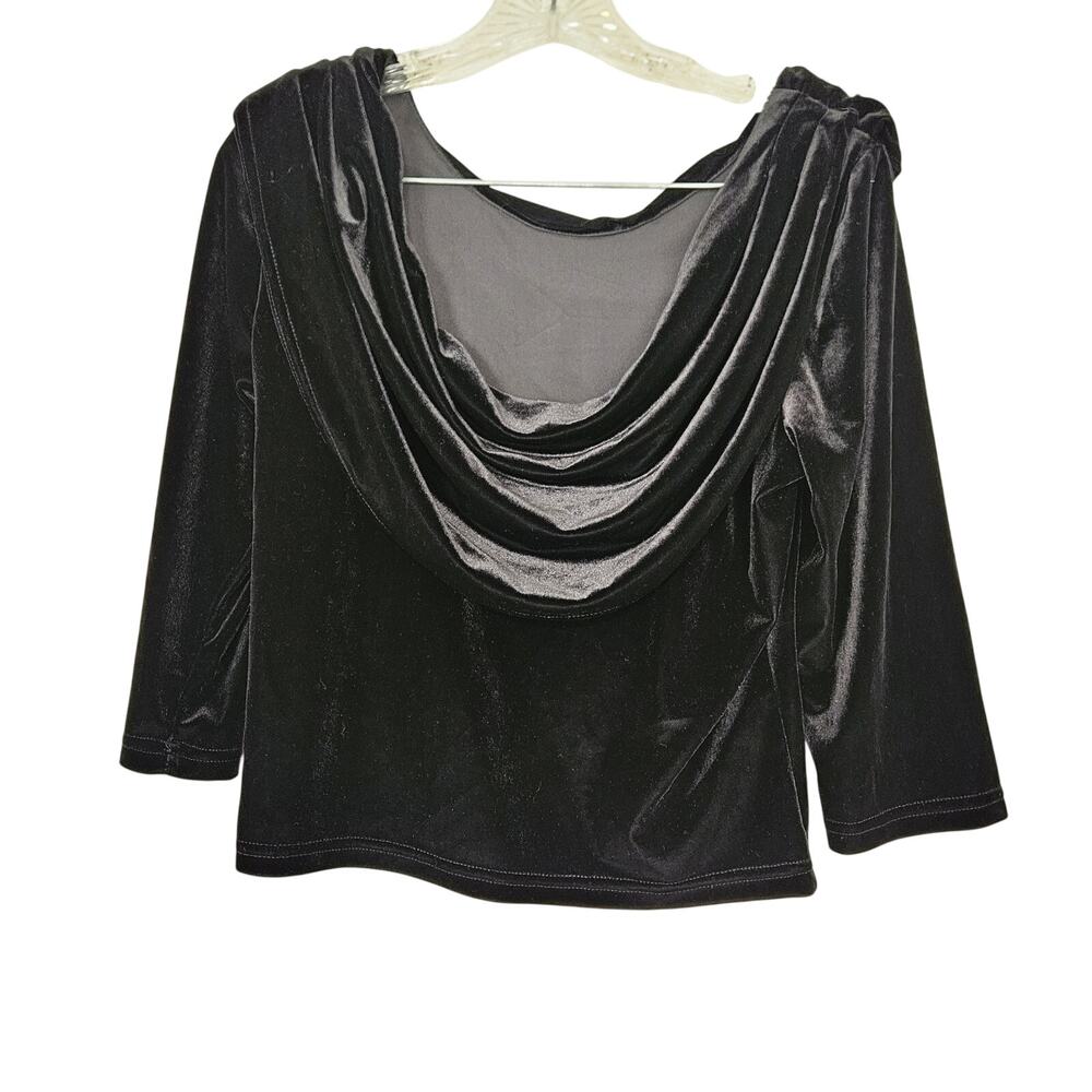 MSK Large Petite Velvet Drape Neckline USA Romantic Holiday Formal Sophisticated